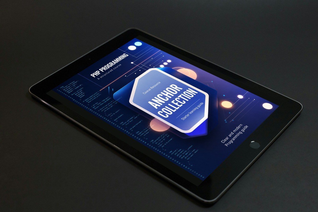 Tablet displaying a digital interface with 'Anchor Collection' on a dark background
